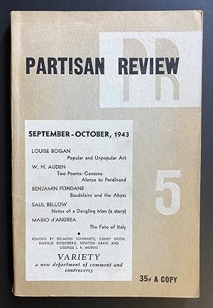 Immagine del venditore per Partisan Review, Volume 10, Number 5 (X; September - October 1943) - includes Notes of a Dangling Man by Saul Bellow venduto da Philip Smith, Bookseller