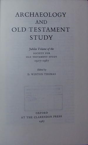 Bild des Verkufers fr Archaeology and Old Testament Study. Jubilee Volume of the Society for Old Testament Study 1917-1967. zum Verkauf von Antiquariat Bookfarm