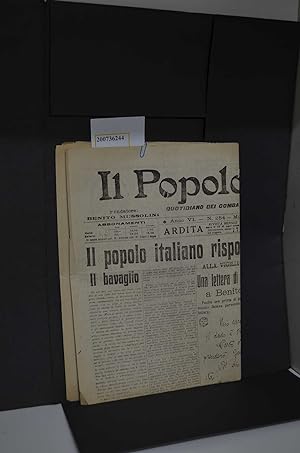 Il popolo d'Italia (Zeitung) Anno VI. N. 254, Martedi 16 Settembre 1919 Quotidiano dei combattent...