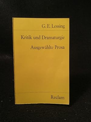 Bild des Verkufers fr Kritik und Dramaturgie Ausgewhlte Prosa zum Verkauf von ANTIQUARIAT Franke BRUDDENBOOKS