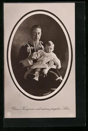 Bild des Verkufers fr Ansichtskarte Der stolze Vater mit seinem jngsten Sohn zum Verkauf von Bartko-Reher
