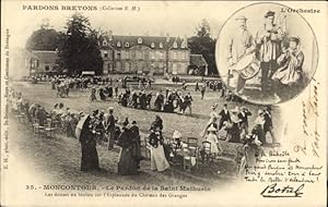 Ansichtskarte / Postkarte Moncontour Cotes d'Armor, Le Pardon de la Saint Mathurin, Les danses au...