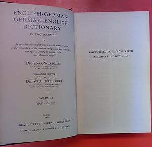 Image du vendeur pour English-German / German-English Dictionary - VOLUME I mis en vente par biblion2