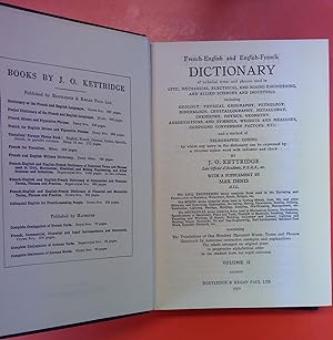 Bild des Verkufers fr French-English and English-French DICTIONARY - VOLUME II zum Verkauf von biblion2