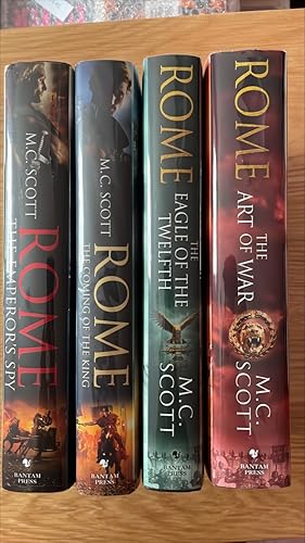 Immagine del venditore per Rome: The Emperor's Spy, Rome: The Coming of the King, Rome: The Eagle of the Twelfth and Rome: The Art of War. A set of 4 signed UK first editions, first printings of Manda Scott's Rome series. Two are also first lined and dated. venduto da Signed and Delivered Books