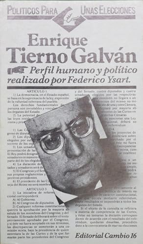 Seller image for Enrique Tierno Galvn [perfil humano y poltico] for sale by Librera Alonso Quijano