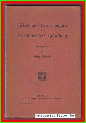 Bild des Verkufers fr Gesetze und Verordnungen fr die Universitt Heidelberg. zum Verkauf von Antiquariat Basler Tor