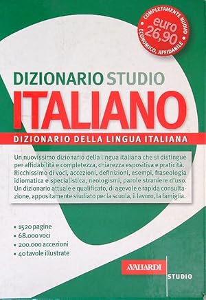 Bild des Verkufers fr Dizionario studio italiano. Dizionario della lingua italiana zum Verkauf von Librodifaccia