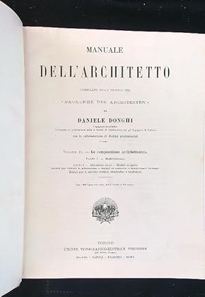 Imagen del vendedor de Manuale dell'architetto vol. II, parte 1, sezione I a la venta por Miliardi di Parole