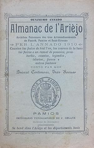 ALMANAC de L'ARIÈJO per l'Annado 1910 - Ounziemo annado