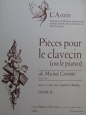 Seller image for CORRETTE Michel Pices pour le Clavecin Livre II Clavecin ou Piano 1967 for sale by partitions-anciennes