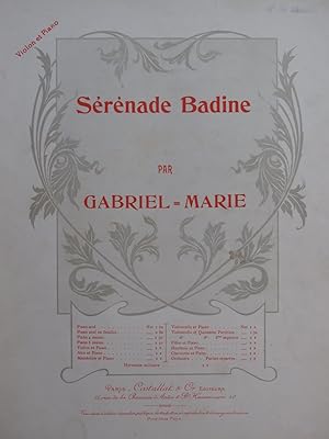 GABRIEL-MARIE Sérénade Badine Violon Piano