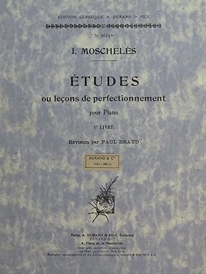 Image du vendeur pour MOSCHELES Ignace Etudes Livre 1 Piano mis en vente par partitions-anciennes