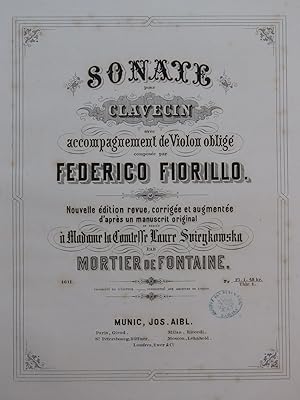 Imagen del vendedor de FIORILLO Federigo Sonate Violon Clavecin ou Piano ca1860 a la venta por partitions-anciennes