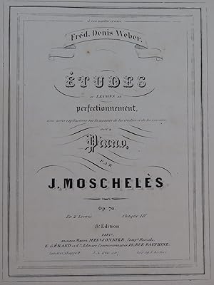 Image du vendeur pour MOSCHELES Ignace Etudes ou Leons de Perfectionnement Livre No 2 Piano XIXe mis en vente par partitions-anciennes