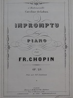 Seller image for CHOPIN Frdric Impromptu op 29 Piano ca1860 for sale by partitions-anciennes