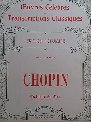 CHOPIN Frédéric Nocturne op 9 No 2 Violon Piano