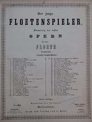 WEBER Der Freischütz Opéra Flûte solo XIXe