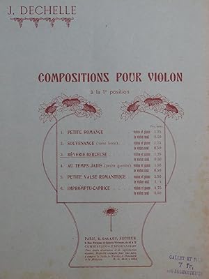 DÉCHELLE J. Rêverie-Berceuse Violon Piano