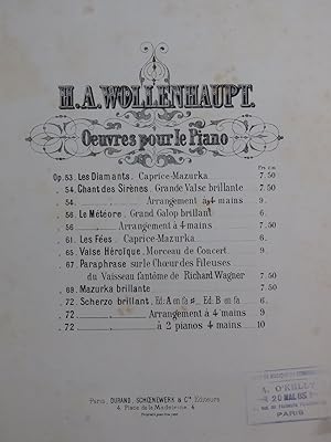 Seller image for WOLLENHAUPT H. A. Scherzo Brillant op 72 Piano ca1880 for sale by partitions-anciennes