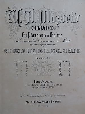 MOZART W. A. Sonaten 18 Sonates Piano Violon XIXe