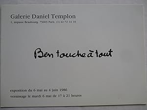 Imagen del vendedor de Ben Vautier Touche a Tout Galerie Daniel Templon 1986 Exhibition invite postcard a la venta por ANARTIST