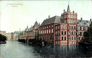 Ansichtskarte / Postkarte 's Gravenhage Den Haag Südholland, Hofvijver, Wasserseite, Gebäude