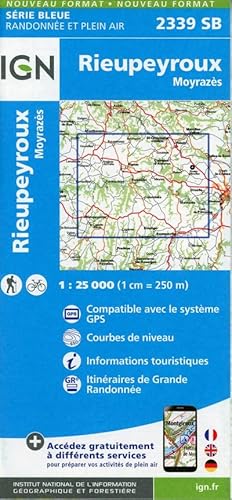 Bild des Verkufers fr IGN Karte, Serie Bleue Rieupeyroux / Moyrazes zum Verkauf von AHA-BUCH GmbH