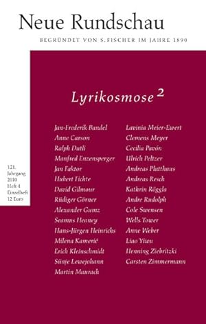 Neue Rundschau 2010/4: Lyrikosmose