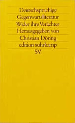 Bild des Verkufers fr Deutschsprachige Gegenwartsliteratur zum Verkauf von Versandantiquariat Felix Mcke