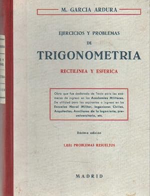 Imagen del vendedor de EJERCICIOS DE TRIGONOMETRIA. RECTILINEA Y ESFERICA a la venta por Librera Raimundo