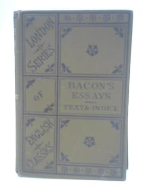 Imagen del vendedor de Bacon's Essays a la venta por World of Rare Books