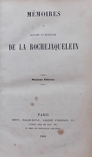 Image du vendeur pour Mmoires de Madame la marquise. mis en vente par Le Cabinet d'Amateur