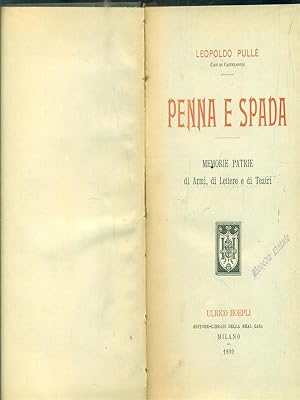 Bild des Verkufers fr Penna e spada zum Verkauf von Librodifaccia