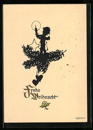 Imagen del vendedor de Knstler-Ansichtskarte Georg Plischke: Engelchen mit Kerze auf Christbaumzweig a la venta por Bartko-Reher