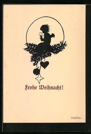 Imagen del vendedor de Knstler-Ansichtskarte Georg Plischke: Engelchen sitzt auf einem Christbaumzweig a la venta por Bartko-Reher