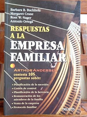 Imagen del vendedor de RESPUESTAS A LA EMPRESA FAMILIAR. Arthur Andersen contesta 105 preguntas. a la venta por LIBRERA ROBESPIERRE