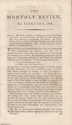 Seller image for The Works of Sallust; to which are Prefixed Two Essays on The Life, Literary Character, and Writings of The Historian; with Notes Historical, Biographical and Critical. By Henry Steuart. An original article from the Monthly Review, 1808. for sale by Cosmo Books