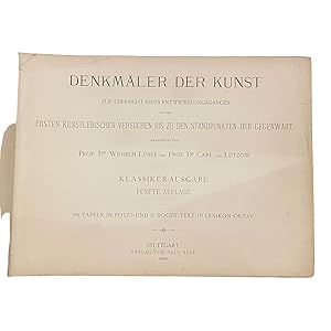 Seller image for DENKMLER DER KUNST: ZUR BERSICHT IHRES ENTWICKELUNGSGANGES. for sale by Nostalgie Salzburg