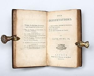 Bild des Verkufers fr Four Dissertations. I. The Natural History of Religion. II. Of the Passions. III. Of Tragedy. IV. Of the Standard of Taste. zum Verkauf von Peter Harrington.  ABA/ ILAB.