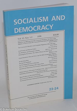 Imagen del vendedor de Socialism and Democracy: The Journal of the Research Group on Socialism and Democracy; Vol. 12, Nos. 1-2, 1998 a la venta por Bolerium Books Inc.