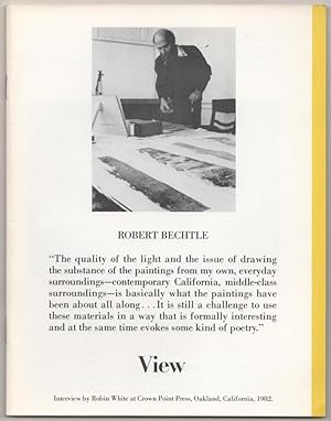 Immagine del venditore per View: Vol. IV No. 1 Spring, 1982 - Robert Bechtle venduto da Jeff Hirsch Books, ABAA