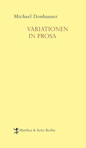 Bild des Verkufers fr Variationen in Prosa zum Verkauf von Rheinberg-Buch Andreas Meier eK