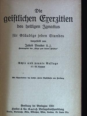 Seller image for Die geistlichen Exerzitien des heiligen Ignatius fr Glubige jeden Standes. Aszetische Bibliothek for sale by books4less (Versandantiquariat Petra Gros GmbH & Co. KG)