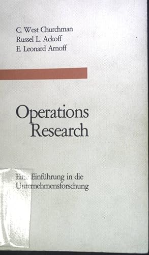 Bild des Verkufers fr Operations research : Eine Einf. in d. Unternehmensforschung. Scientia Nova zum Verkauf von books4less (Versandantiquariat Petra Gros GmbH & Co. KG)