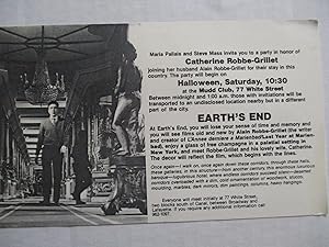 Imagen del vendedor de Alain and Catherine Robbe-Grillet Halloween party The Mudd Club and Earth s End 1982 invite postcard a la venta por ANARTIST