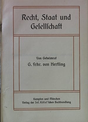 Bild des Verkufers fr Recht, Staat und Gesellschaft. zum Verkauf von books4less (Versandantiquariat Petra Gros GmbH & Co. KG)