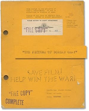 Bild des Verkufers fr The Picture of Dorian Gray (Original screenplay for the 1945 film) zum Verkauf von Royal Books, Inc., ABAA