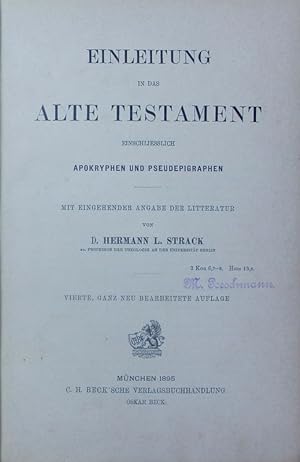 Bild des Verkufers fr Einleitung in das Alte Testament. zum Verkauf von Antiquariat Bookfarm