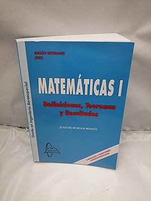 Bild des Verkufers fr MATEMTICAS I: Definiciones, Teoremas y Resultados (Grado de Ingeniera Aeroespacial) zum Verkauf von Libros Angulo